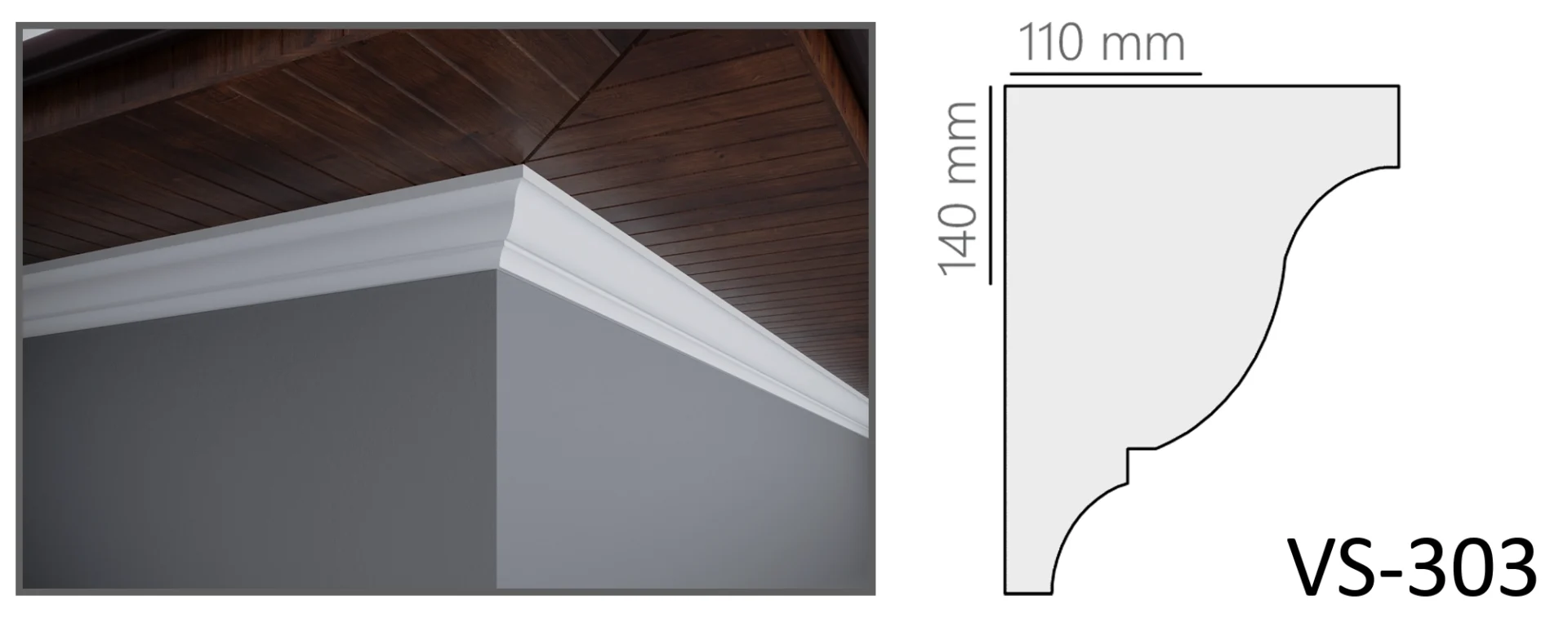 cornișă decorativă pentru fațadă