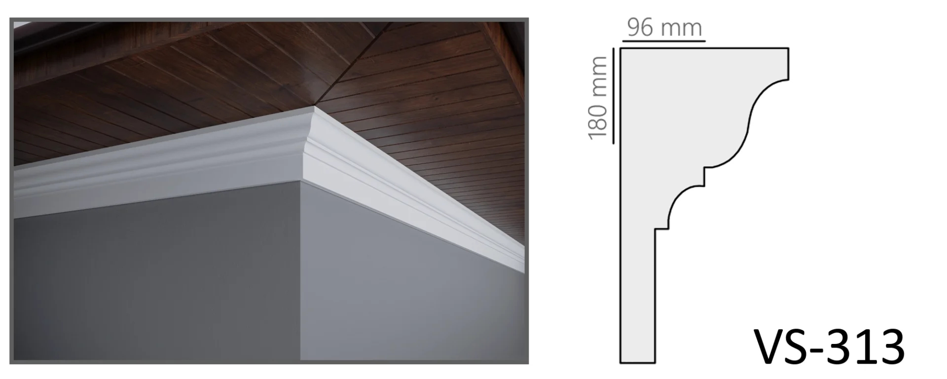 cornișă decorativă pentru fațadă